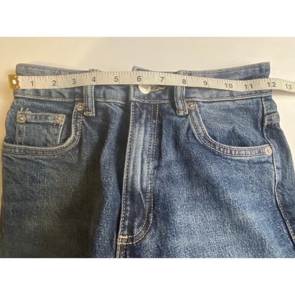 Zara High Waist Split Leg Hem Skinny Blue Denim Jeans Women's Size 2 - Picture 7 of 10